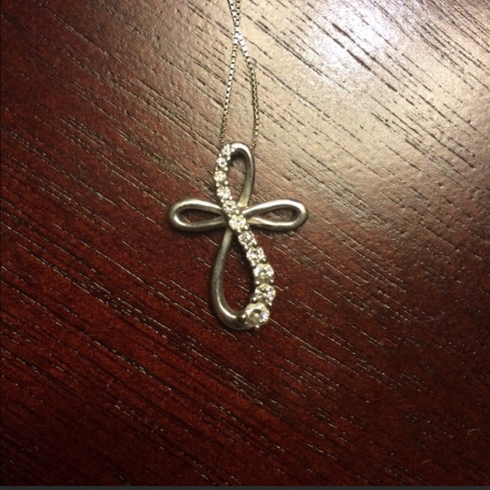 Diamond white gold cross pendant